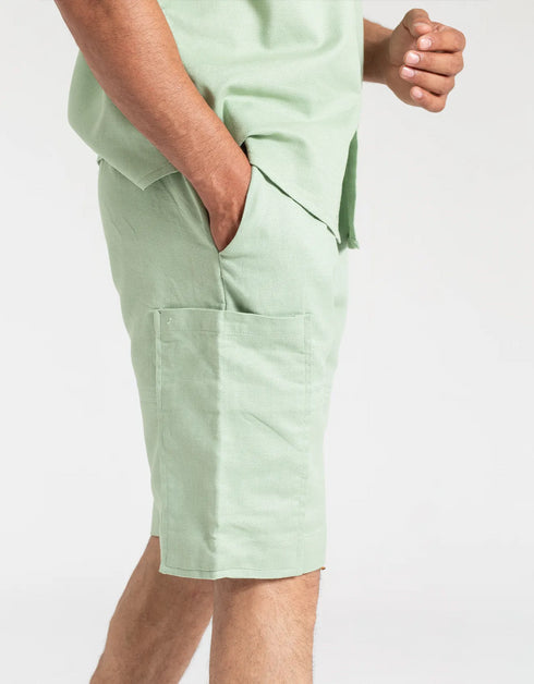 JACQUARD PANELLED POCKET SHORTS